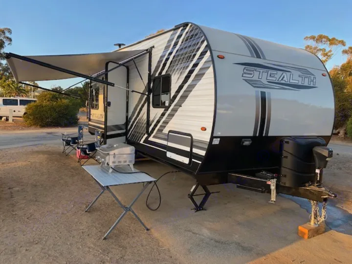 All set up at San Clemente State Beach!. Forest River Stealth 2019