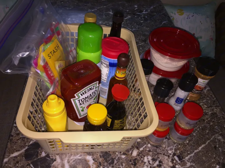 RV rental kitchen essentials: Ketchup, spices, and more for camping and road trip cooking. Perfect for a Coast to Coast adventure!. Keystone RV Summerland Mini 2015