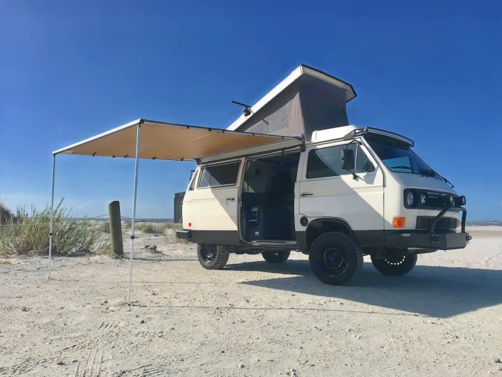 Luna - With ARB Awning deployed. Volkswagen Westfalia 1987