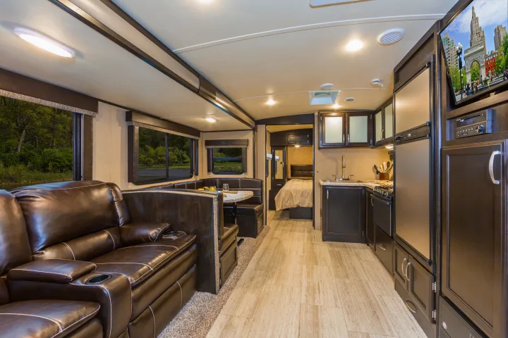 Panoramic view of the interior as featured in a Grand Design Imagine 2600RB sales brochure .... Grand Design Imagine 2600RB 2018