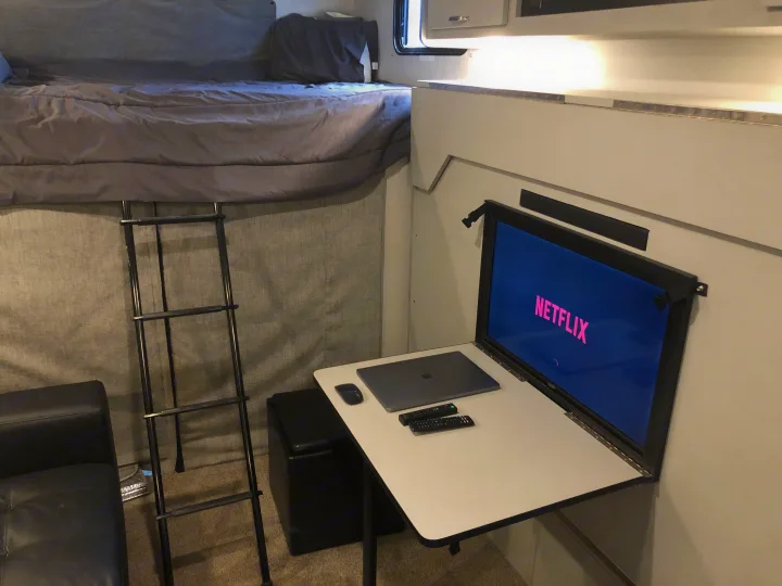 Front Cab with Murphy Bed Up. Coachmen Catalina 1999