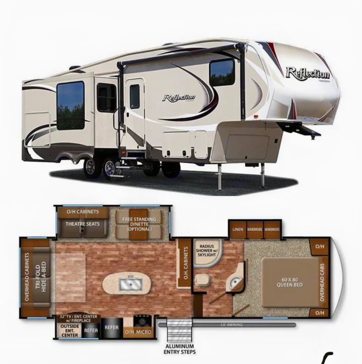 Outside view/floorplan. Grand Design Reflection 2016