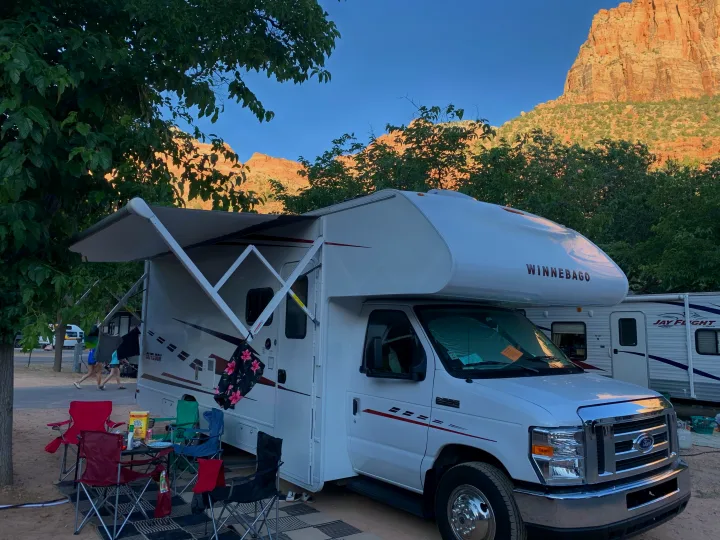 Campsite. Winnebago Outlook 2019