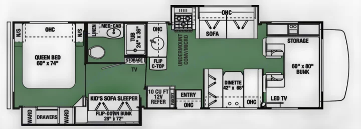 Floor plan.. Forest River Forester 2020