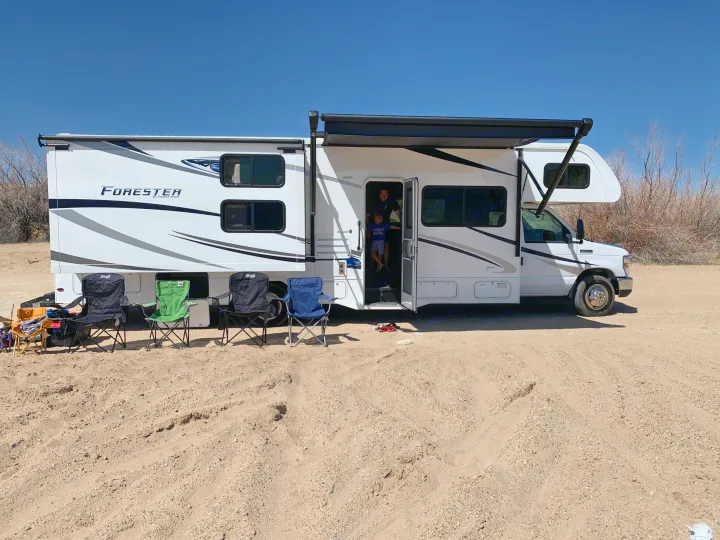 Parked at Swim Beach, Flaming Gorge.. Forest River Forester 2020