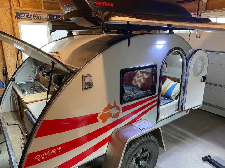 King size bed, outdoor kitchen, Yakima awning and rocket box.. T@B Other 2018