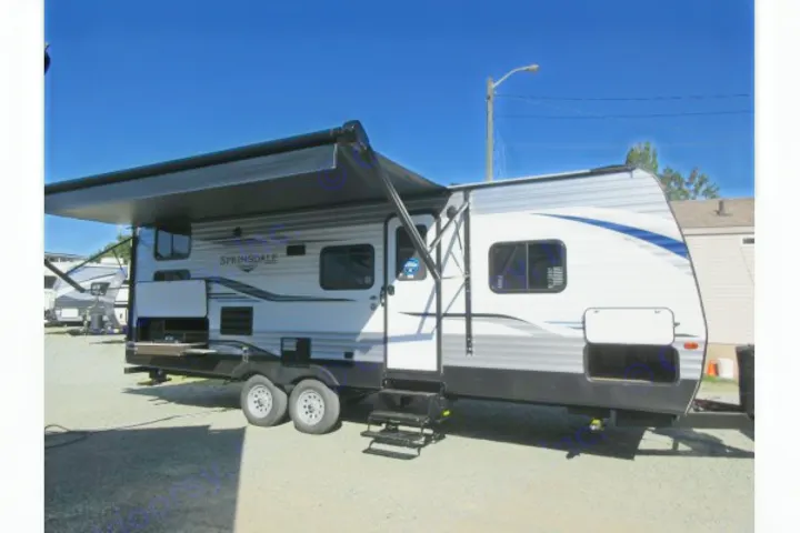Explore this Springdale travel trailer, a great RV rental option. It features an extended awning, open storage, and ready steps.. Keystone Springdale 2020
