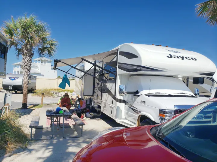 Glamping on the beach!. Jayco Greyhawk 2018