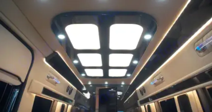 Experience premium RV rental comfort: bright, modern interior lighting in a spacious luxury vehicle.. Other Other 2020