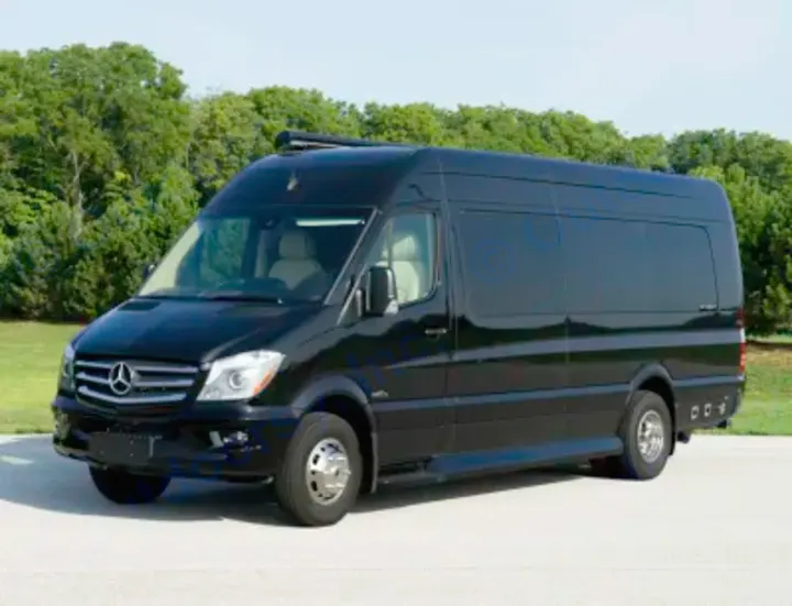 Sleek black Mercedes-Benz Sprinter conversion van, ideal for RV rental adventures and luxury travel.. Other Other 2020