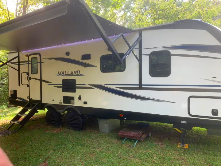 LED Lights under the Awning. Heartland Mallard 2020