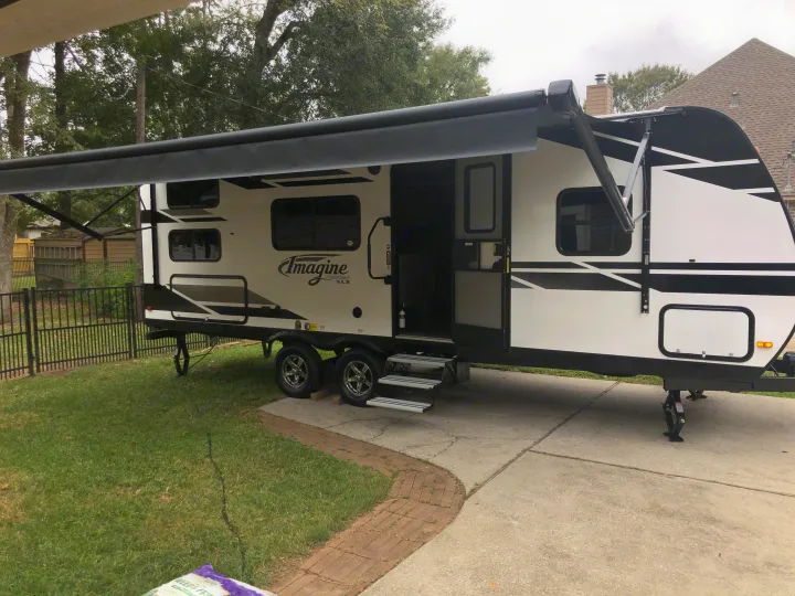 RV at home with awning and steps extended.. Grand Design Other 2021