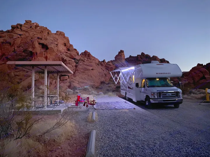 LED outdoor built in light strip. Winnebago Outlook 2019