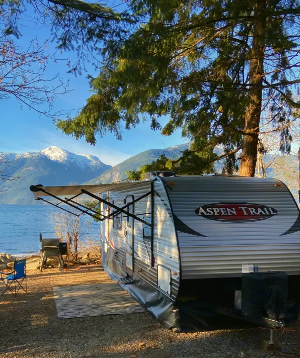 This photo was taken at the poretau cove camp site near Squamish BC. Dutchmen Aspen Trail 2015
