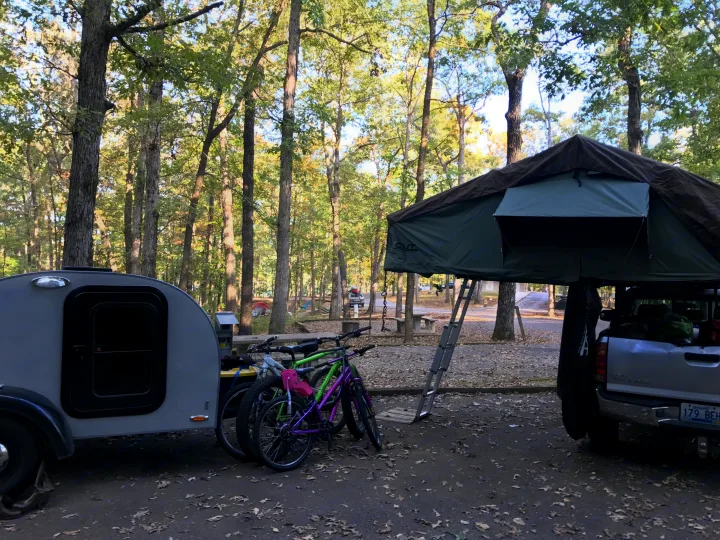 Truck with Rooftop Tent can be mounted on top of Teardrop. Little Guy Worldwide Silver Shadow 2012