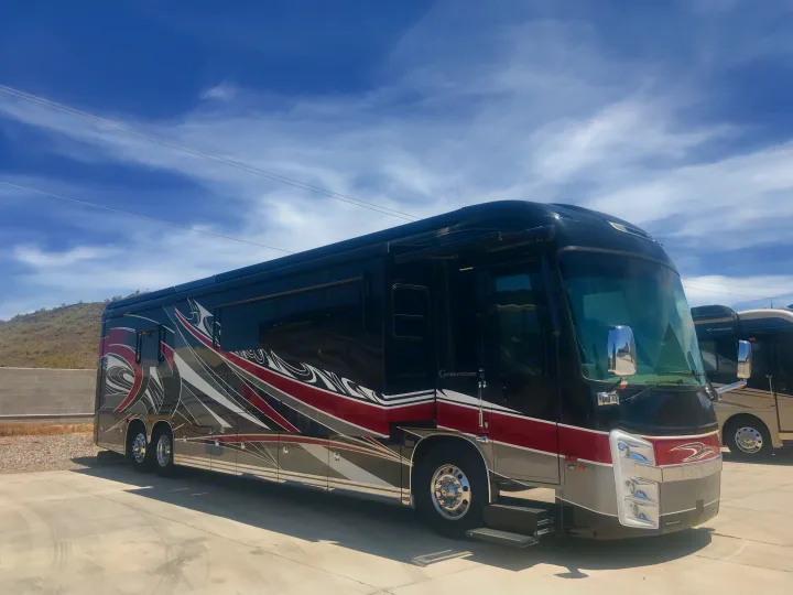 4 slide outs, heated tile floors, leather, theater seating, air mattress, too much comfort to pass up. . Entegra Coach Cornerstone 2019