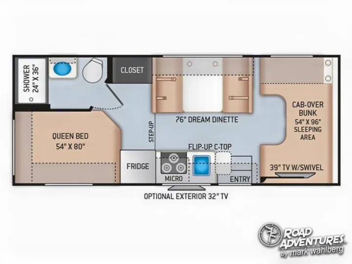Floorplan. Thor Motor Coach Four Winds 22E 2022