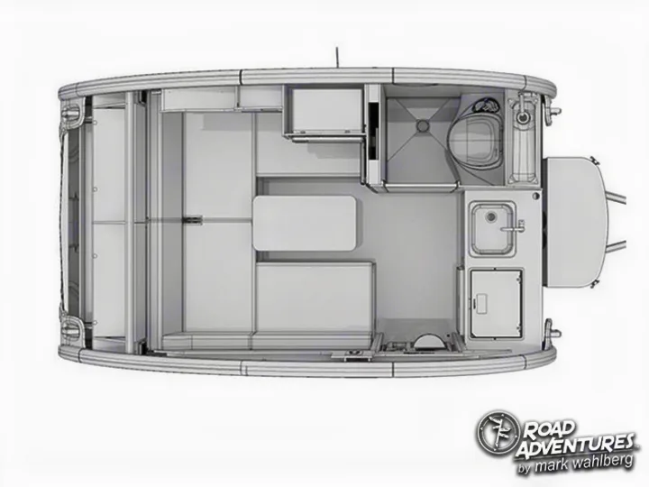 Floorplan of Road Adventures 2021 nuCamp T@B 320 S*. nuCamp TAB 320 S 2021