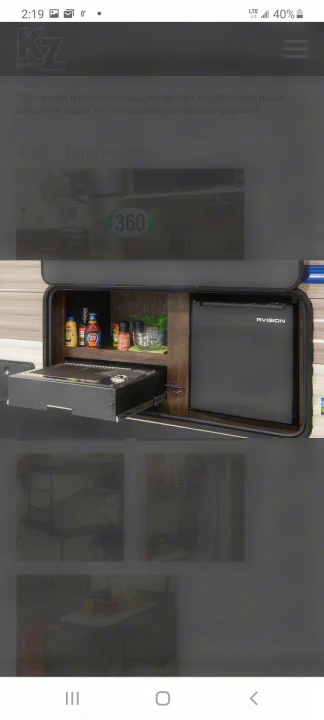 An RV rental's accessible outdoor kitchen features a pull-out grill, mini-fridge, and convenient storage for camping.. Other Sportsmen 2019