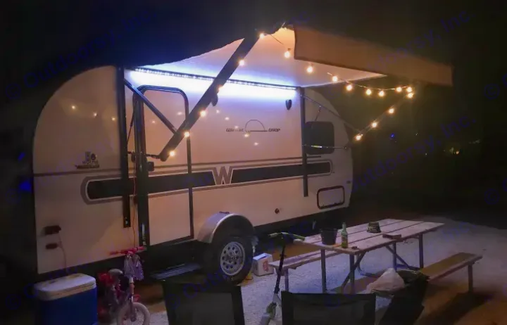 Very cozy exterior lighting!. Winnie Drop Winnie Drop Trailer 2018