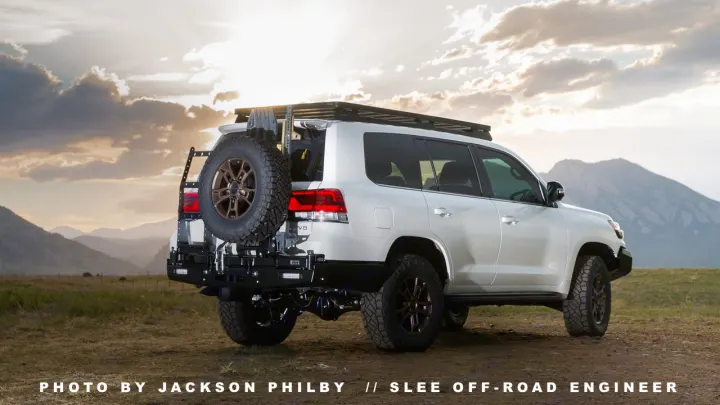 Experience adventure! This white Land Cruiser, fully equipped for off-road exploration, is perfect for your next RV rental journey.. Toyota Land Cruiser 200 Series 2021