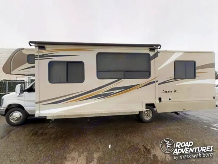 Driver side with slide out extended . Winnebago Spirit 31K 2019