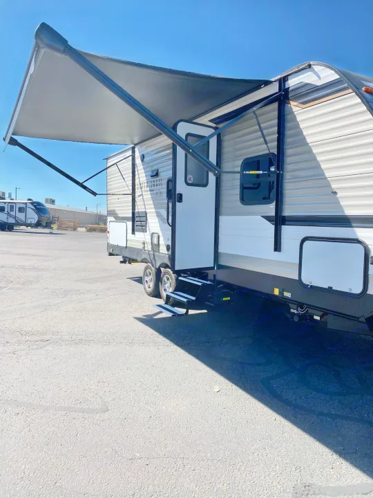 Awning opened. Dutchmen Aspen Trail 2020