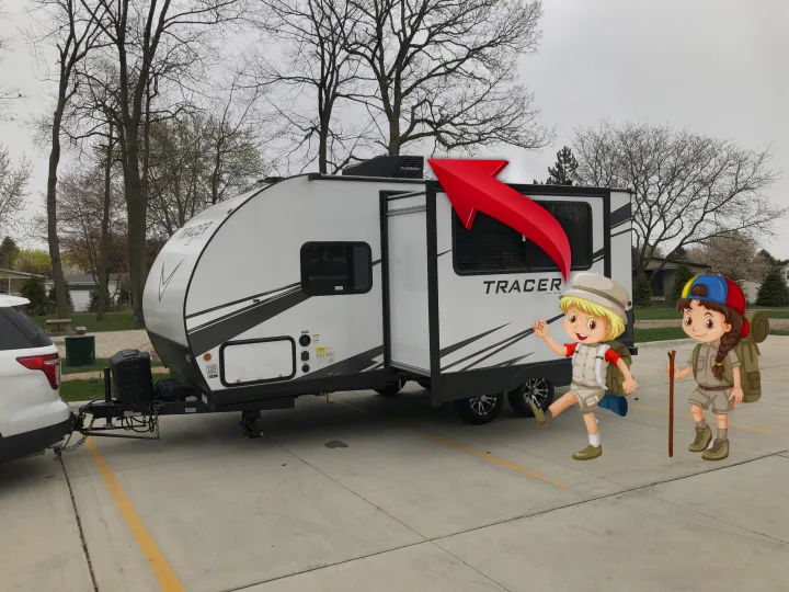 Total Height of the trailer is 11 feet 6 inches. 11' 6" Please Always Check Surroundings; Also Check to see if Anything is in the way of the Slider.. Forest River Tracer 2021