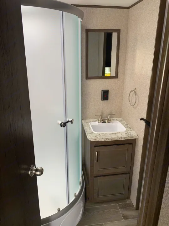 Bathroom. Has sink, toilet and spacious shower.. Jayco Jay Flight 2021