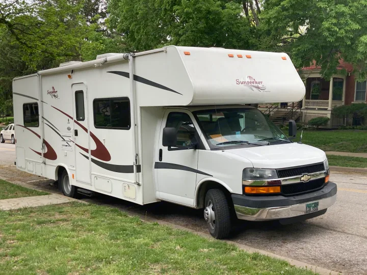 Awning in photo is torn, but this is repaired now.. Forest River Sunseeker 2005