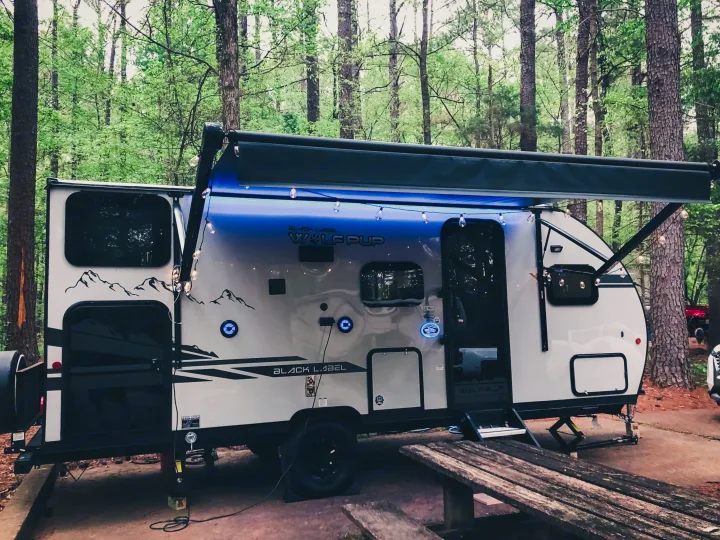With a HUGE electric awning you can hang out in the shade no matter where you are.. Forest River Cherokee Wolf Pup 2021