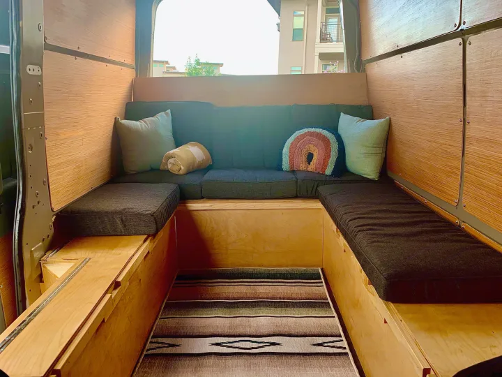 Bench seating with plenty of room to lounge. There is storage under the benches for extra cargo room. . Nissan Other 2014