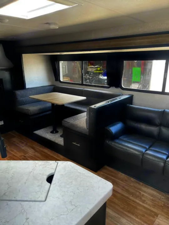 Dinette Area & Sofa. Forest River Greywolf 2021