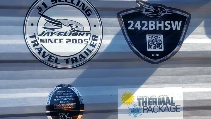 This Jayco Jay Flight 242BHSW travel trailer (an RV rental option) features a thermal package and compliance seals.. Jayco Jay Flight 2021