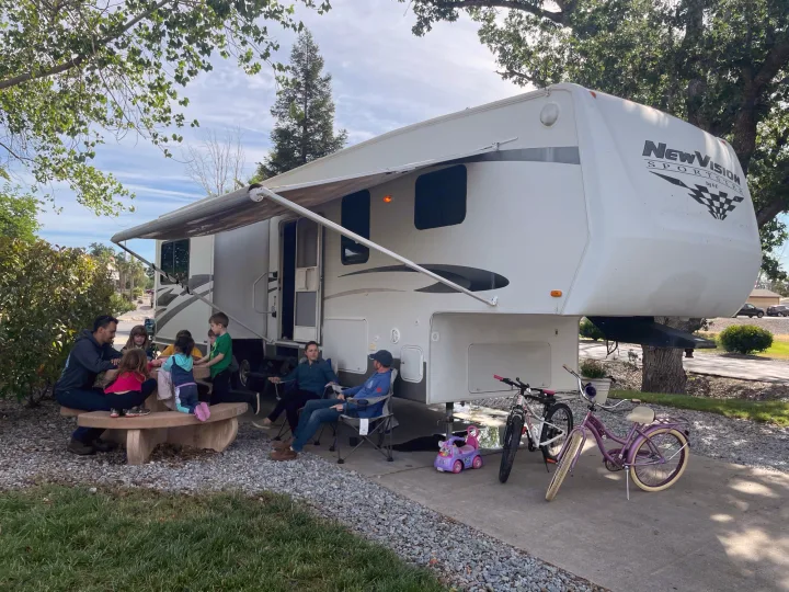 camping outside of Redding on the Sacramento River. K-Z Manufacturing New Vision 2008