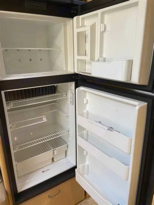 RV rental: Open, empty refrigerator and freezer unit. Clean and ready for your use.. Airstream Flying Cloud 2016