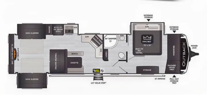 Luxurious floorplan. Keystone Outback 2021