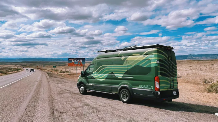 The drive back from Missouri to Los Angeles. Ford Custom Transit 2019