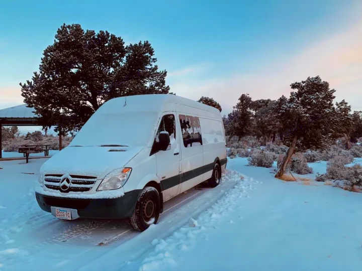 Diesel heater keeping us warm on a cold morning along the Rio Grande.. Mercedes-Benz Sprinter 2013