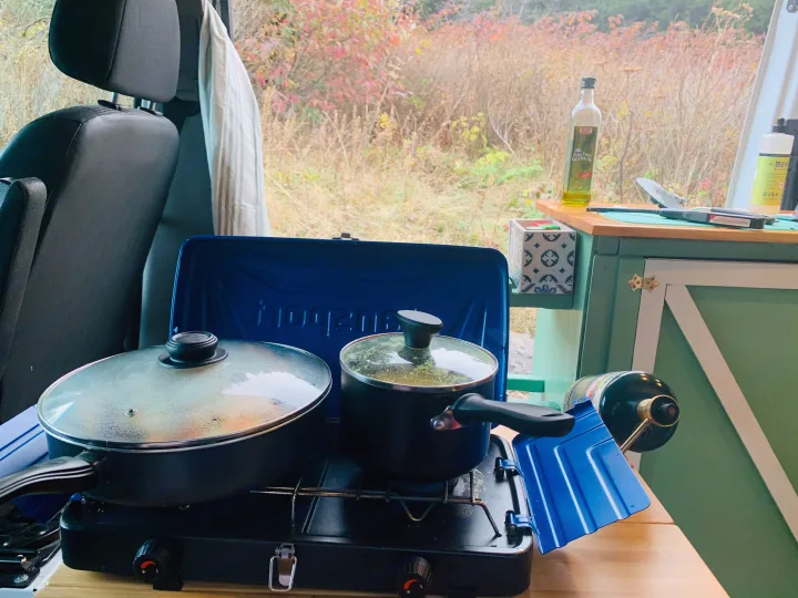 Having a mobile cooking setup allows you to cook inside or outside,  depending on the weather. . Mercedes-Benz Sprinter 2013