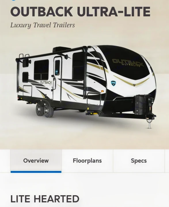 Outback Ultra-Lite luxury travel trailer for rv rental. View floorplans and specs for this model.. Keystone Outback 2020