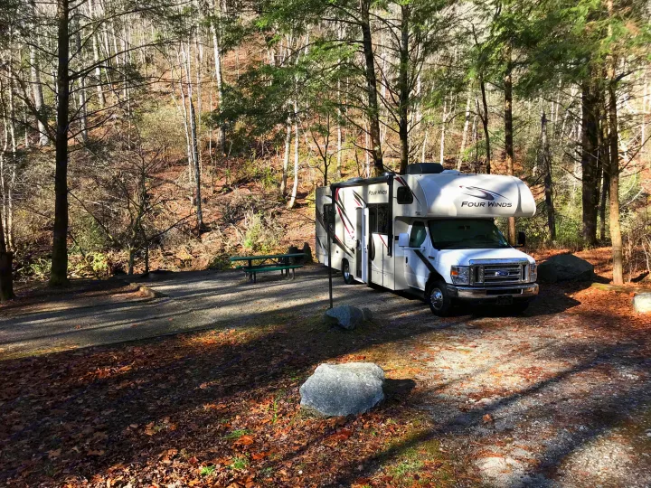 Easy to maneuver (with rearview camera) into tight campsites.  . Thor Four Winds 2020