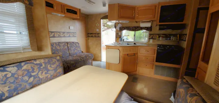 The couch makes into a double bed that sleeps two and the table makes into a double bed that sleeps two also. Keystone Hornet 2007