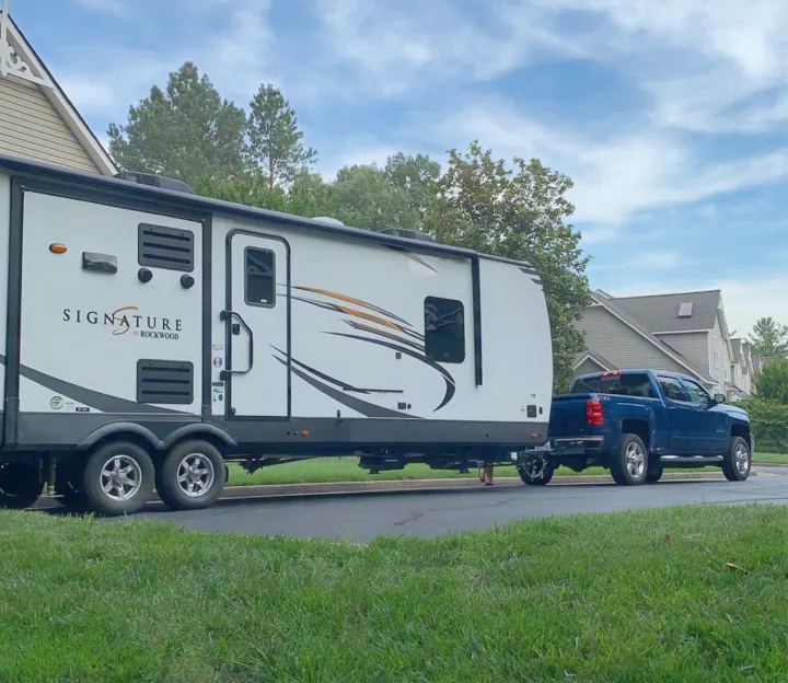 Entrance to camper, 1 slide on this side. Forest River Rockwood Signature 2020