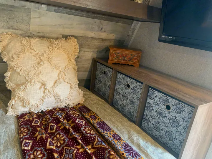 "I have far too much storage space, said no one ever" 😜 

There aren't any walk in closets in the Boho Bunkhouse, but there are these 3 cut cubbies.. Other Other 2021