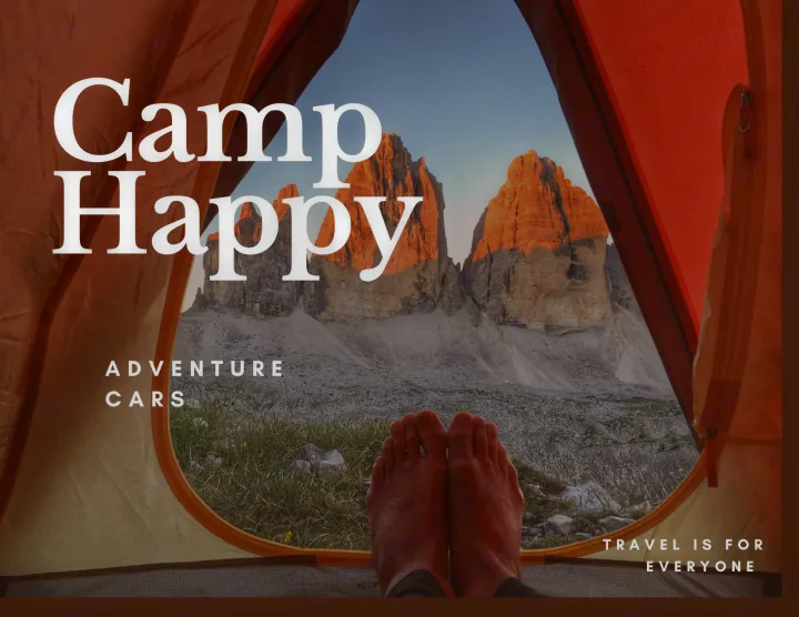 Enjoy the serene mountain view from inside a tent, showing bare feet. Plan your next adventure with an RV rental!. Mazda Campervan 2018