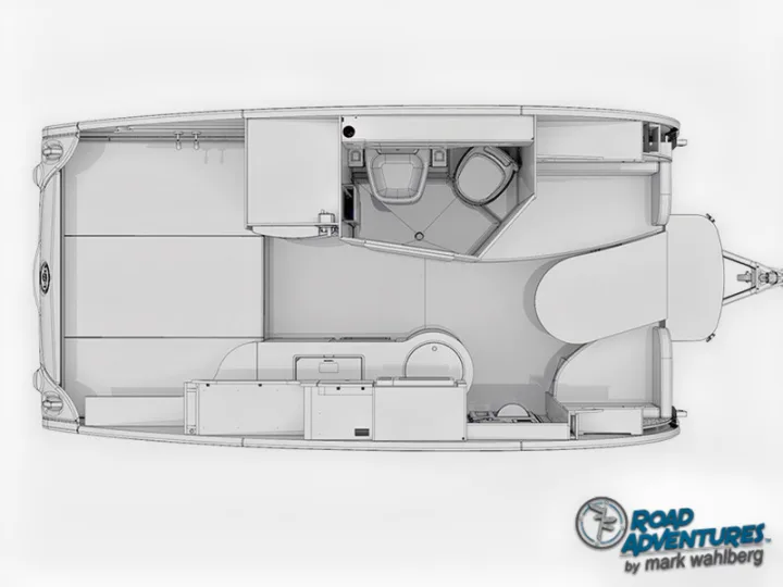 Floorplan of Road Adventures 2022 nuCamp T@B 400. nuCamp T@B 400 2022