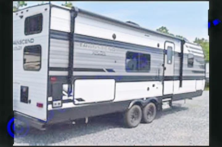 Explore the outdoors! This large, two-axle white and black RV rental travel trailer is ready for your next adventure.. Grand Design Transcend Xplor 2022