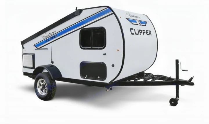 Here is a picture of our little teardrop camper --- ready to tow!. Coachmen Coachman Clipper Express 9.0 2020