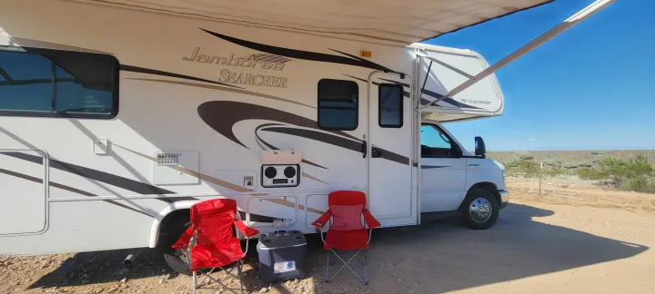 Outdoor Stereo, Ice Chest, Camping Chairs, Just need the camper. Fleetwood Jamboree Searcher 2014